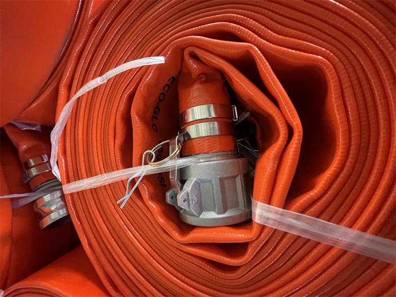 red PVC lay-flat hose